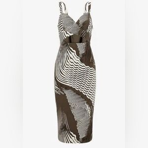 *WEEKEND SALE Express Olive/Cream Midi Dress